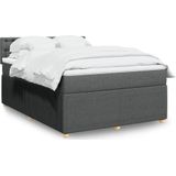 vidaXL Boxspringbett mit Matratze Dunkelgrau 140x200 cm Stoff