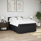 Vidaxl - Boxspringbett mit Matratze Schwarz 160x200 cm Stoff