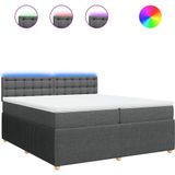 vidaXL Boxspringbett mit Matratze Dunkelgrau 200x200 cm Stoff