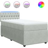 Vidaxl - Boxspringbett mit Matratze Hellgrau 90x200 cm Samt