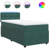 Vidaxl - Boxspringbett mit Matratze Dunkelgrün 90x200 cm Samt