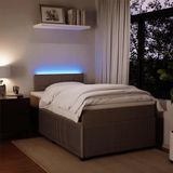vidaXL - Boxspring - met - matras - fluweel - lichtgrijsx190 - cm