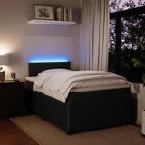 vidaXL - Boxspring - met - matras - fluweel - zwartx190 - cm
