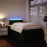 vidaXL - Boxspring - met - matras - fluweel - donkergroenx190 - cm