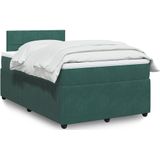 vidaXL - Boxspring - met - matras - fluweel - donkergroenx190 - cm