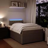 vidaXL - Boxspring - met - matras - fluweel - lichtgrijs - 120x190 - cm