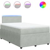 vidaXL - Boxspring - met - matras - fluweel - lichtgrijsx200 - cm