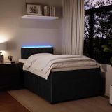 vidaXL Boxspring met matras fluweel zwart 120x200 cm