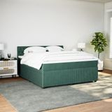 Vidaxl - Boxspringbett mit Matratze Dunkelgrün 180x200 cm Samt