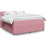 Vidaxl - Boxspringbett mit Matratze Rosa 200x200 cm Samt