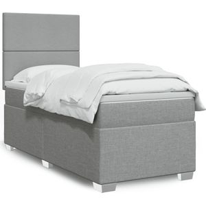 Vidaxl - Boxspringbett mit Matratze Hellgrau 90x200 cm Stoff
