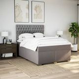 Vidaxl - Boxspringbett mit Matratze Taupe 140x200 cm Stoff