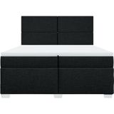 Vidaxl - Boxspringbett mit Matratze Schwarz 200x200 cm Stoff