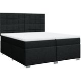 Vidaxl - Boxspringbett mit Matratze Schwarz 200x200 cm Stoff