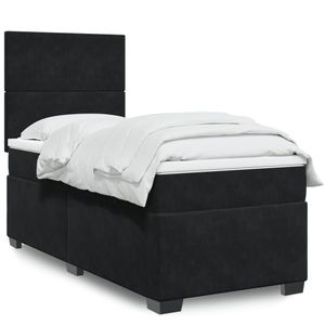 Boxspringbett mit Matratze Schwarz 80x200 cm Samt vidaXL
