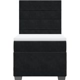 Vidaxl - Boxspringbett mit Matratze Schwarz 90x190 cm Samt