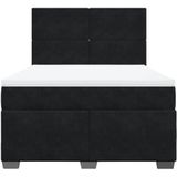 vidaXL Boxspringbett mit Matratze Schwarz 140x190 cm Samt