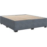 Vidaxl - Boxspringbett mit Matratze Dunkelgrau 200x200 cm Samt