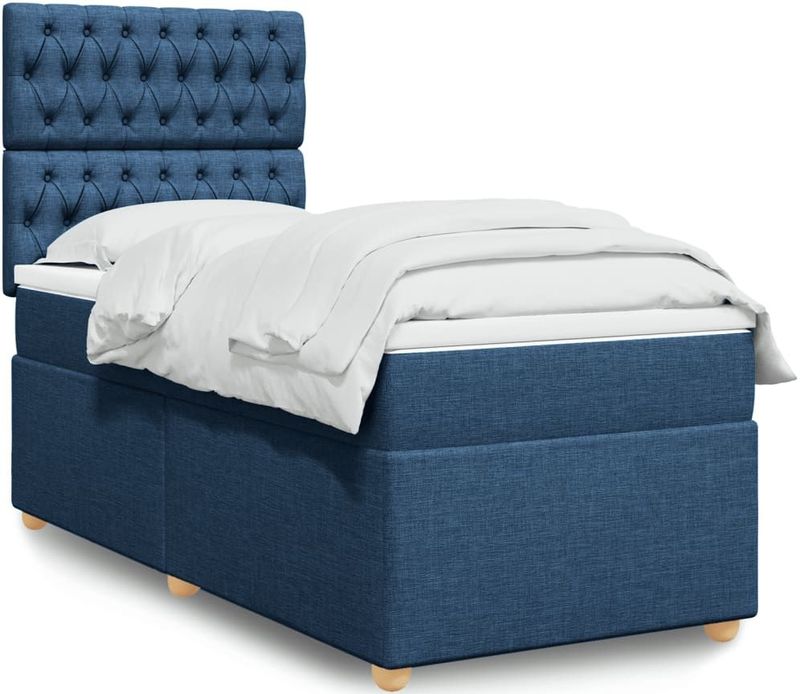 Vidaxl - Boxspringbett mit Matratze Blau 80x200 cm Stoff