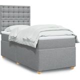 Vidaxl - Boxspringbett mit Matratze Hellgrau 80x200 cm Stoff