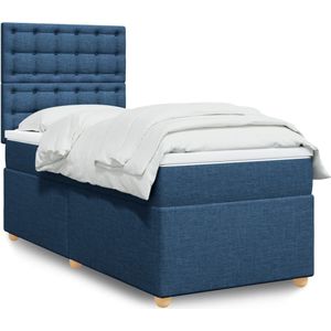 vidaXL - Boxspring - Stof Blauw - 80x200 cm - Inclusief Matras
