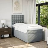 Vidaxl - Boxspringbett mit Matratze Hellgrau 90x190 cm Stoff