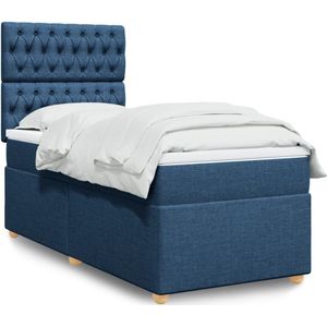 Vidaxl - Boxspringbett mit Matratze Blau 90x200 cm Stoff