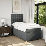 Vidaxl - Boxspringbett mit Matratze Dunkelgrau 100x200 cm Stoff