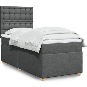 Vidaxl - Boxspringbett mit Matratze Dunkelgrau 100x200 cm Stoff