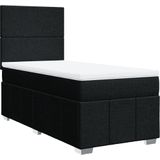 vidaXL Boxspringbett mit Matratze Schwarz 80x200 cm Stoff
