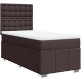 vidaXL Boxspringbett mit Matratze Dunkelbraun 80x200 cm Stoff