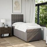 Vidaxl - Boxspringbett mit Matratze Taupe 90x200 cm Stoff