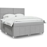 Vidaxl - Boxspringbett mit Matratze Hellgrau 180x200 cm Stoff