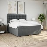 Vidaxl - Boxspringbett mit Matratze Dunkelgrau 180x200 cm Stoff