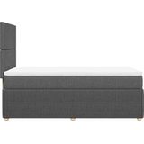 vidaXL - Boxspring - met - matras - stof - donkergrijs - 90x200 - cm