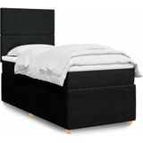 Vidaxl - Boxspringbett mit Matratze Schwarz 90x200 cm Stoff