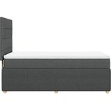 vidaXL - Boxspring - met - matras - stof - donkergrijsx200 - cm