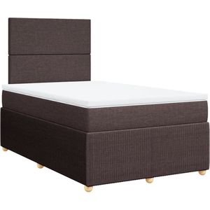 vidaXL - Boxspring - Donkerbruin - Stof - Inclusief Matras