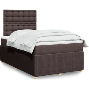 Vidaxl - Boxspringbett mit Matratze Dunkelbraun 120x190 cm Stoff