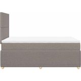 vidaXL - Boxspring - met - matras - stof - taupe - 120x200 - cm