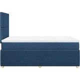 vidaXL - Boxspring - met - matras - stof - blauw - 120x200 - cm