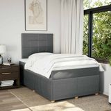 vidaXL - Boxspring - met - matras - stof - donkergrijsx200 - cm