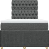 vidaXL - Boxspring - met - matras - stof - donkergrijs - 120x200 - cm