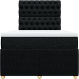 vidaXL - Boxspring - met - matras - stof - zwartx200 - cm