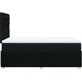 vidaXL - Boxspring - met - matras - stof - zwartx200 - cm