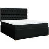 Boxspringbett mit Matratze Schwarz 180x200 cm Stoff vidaXL