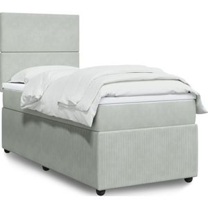 Vidaxl - Boxspringbett mit Matratze Hellgrau 90x190 cm Samt