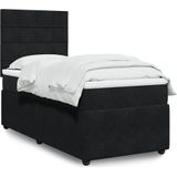 Vidaxl - Boxspringbett mit Matratze Schwarz 90x190 cm Samt