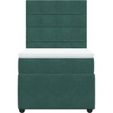 Vidaxl - Boxspringbett mit Matratze Dunkelgrün 90x190 cm Samt