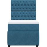 Vidaxl - Boxspringbett mit Matratze Dunkelblau 90x190 cm Samt